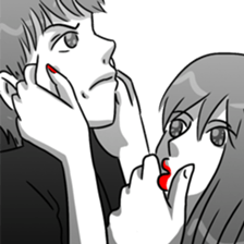 Manga couple in love 3 sticker #10470576