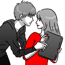 Manga couple in love 3 sticker #10470578