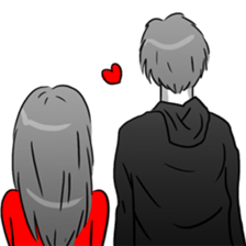 Manga couple in love 3 sticker #10470579