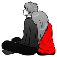 Manga couple in love 3 sticker #10470582