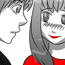 Manga couple in love 3 sticker #10470583