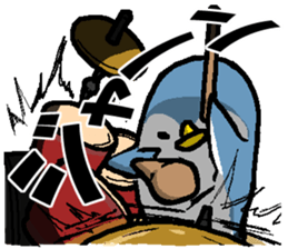 Group talk.That bird with friends. sticker #10471709