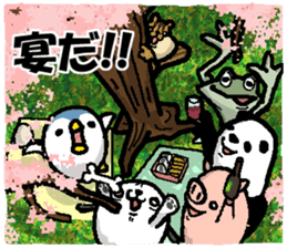 Group talk.That bird with friends. sticker #10471715