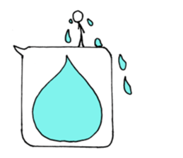 Stick man living in the balloon sticker #10472114