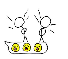 Stick man living in the balloon sticker #10472115