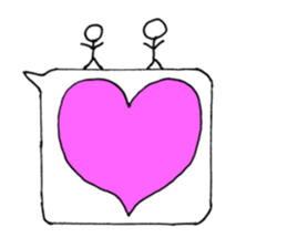 Stick man living in the balloon sticker #10472116