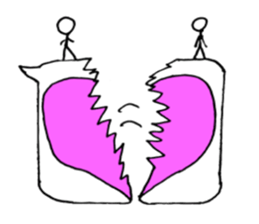 Stick man living in the balloon sticker #10472117