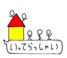 Stick man living in the balloon sticker #10472125