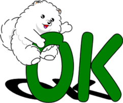 Pomeranian 3 "white Pomeranian" sticker #10472320