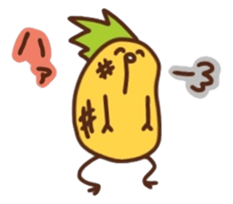kamyu's onomatopoeic pineapple stickers sticker #10477832