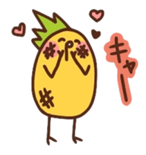 kamyu's onomatopoeic pineapple stickers sticker #10477848