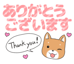 little mame shiba ( Large letters ) sticker #10481643