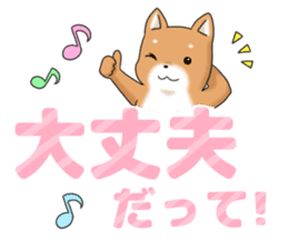 little mame shiba ( Large letters ) sticker #10481648