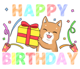 little mame shiba ( Large letters ) sticker #10481654