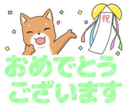 little mame shiba ( Large letters ) sticker #10481656