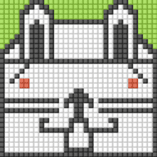 8-bit pixel Tofu Cube Bunny Rabbit sticker #10488002