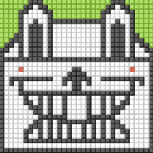 8-bit pixel Tofu Cube Bunny Rabbit sticker #10488029