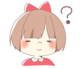 Girl of red ribbon sticker #10488085