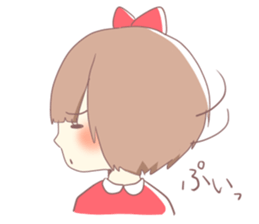 Girl of red ribbon sticker #10488095