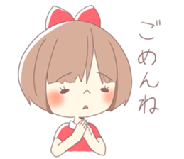 Girl of red ribbon sticker #10488105