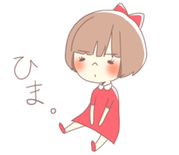 Girl of red ribbon sticker #10488107