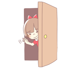 Girl of red ribbon sticker #10488109