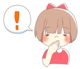 Girl of red ribbon sticker #10488111