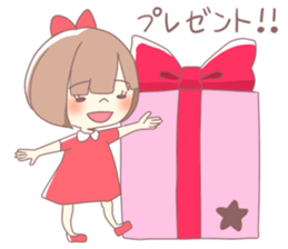 Girl of red ribbon sticker #10488113