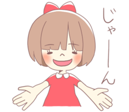 Girl of red ribbon sticker #10488118