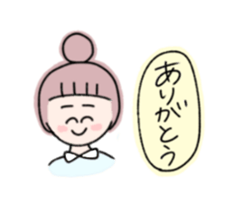 girls of a short forelock and animals sticker #10488440