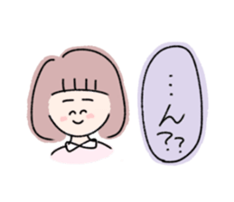 girls of a short forelock and animals sticker #10488453