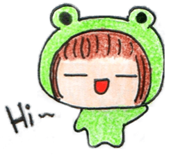 Run With Frog Girl sticker #10490160
