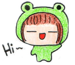 Run With Frog Girl sticker #10490160