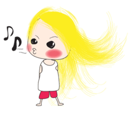 Long-haired girl sticker #10491964