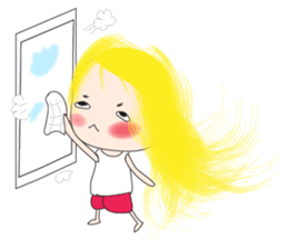 Long-haired girl sticker #10491965