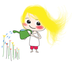 Long-haired girl sticker #10491974