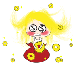 Long-haired girl sticker #10491975