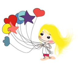 Long-haired girl sticker #10491976