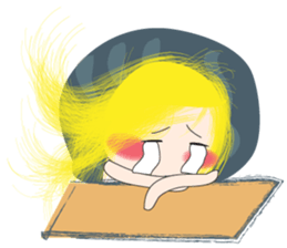 Long-haired girl sticker #10491990