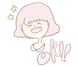 pastel color girl sticker sticker #10493120