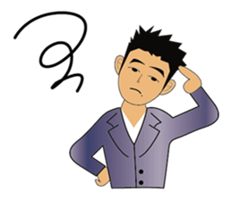 Everyday office worker man sticker #10494166