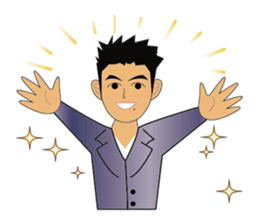 Everyday office worker man sticker #10494167