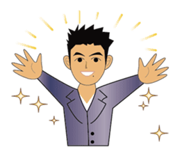 Everyday office worker man sticker #10494167