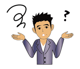 Everyday office worker man sticker #10494189