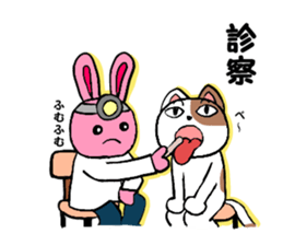 cat and rabbit!! sticker #10500623