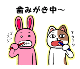 cat and rabbit!! sticker #10500628