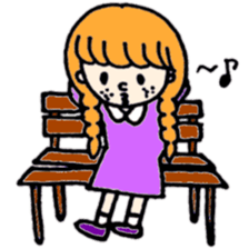 braided girl sticker #10505592