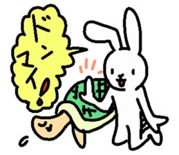 Slowlife Rabbit and Hasty Turtle Sticker sticker #10507239