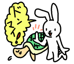 Slowlife Rabbit and Hasty Turtle Sticker sticker #10507239