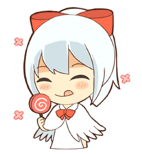 white crane girl sticker #10507299